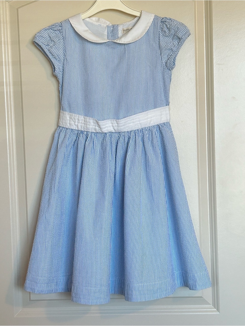 Sz7 Hope & Henry Seersucker Peter Pan Collar Dress